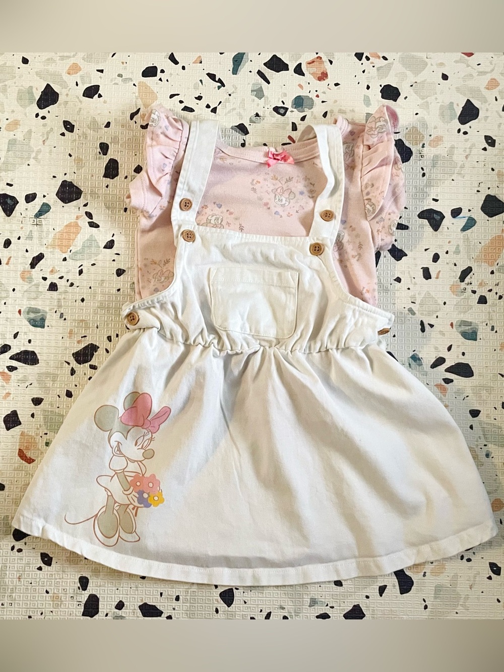 Baby/Toddler Girls Minnie Mouse Cotton Bodysuit & Jumper, 2 Pc Set - 18 Months
